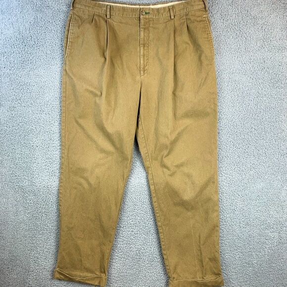 Vintage Tommy Hilfiger Corduroy Pants Mens 40 Tan‎ Pleated Cuffed Cords 90s Y2K - Picture 1 of 16